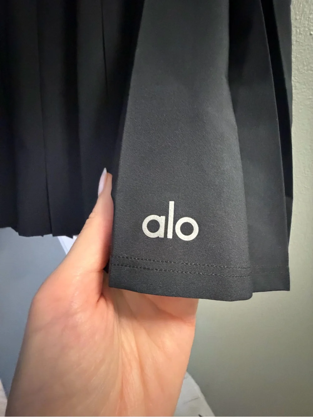 ALO Yoga Black Pleated Mini Skirt